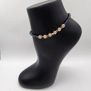 Disco anklet, ankle bracelet, foot jewelry, beaded anklet, handmade